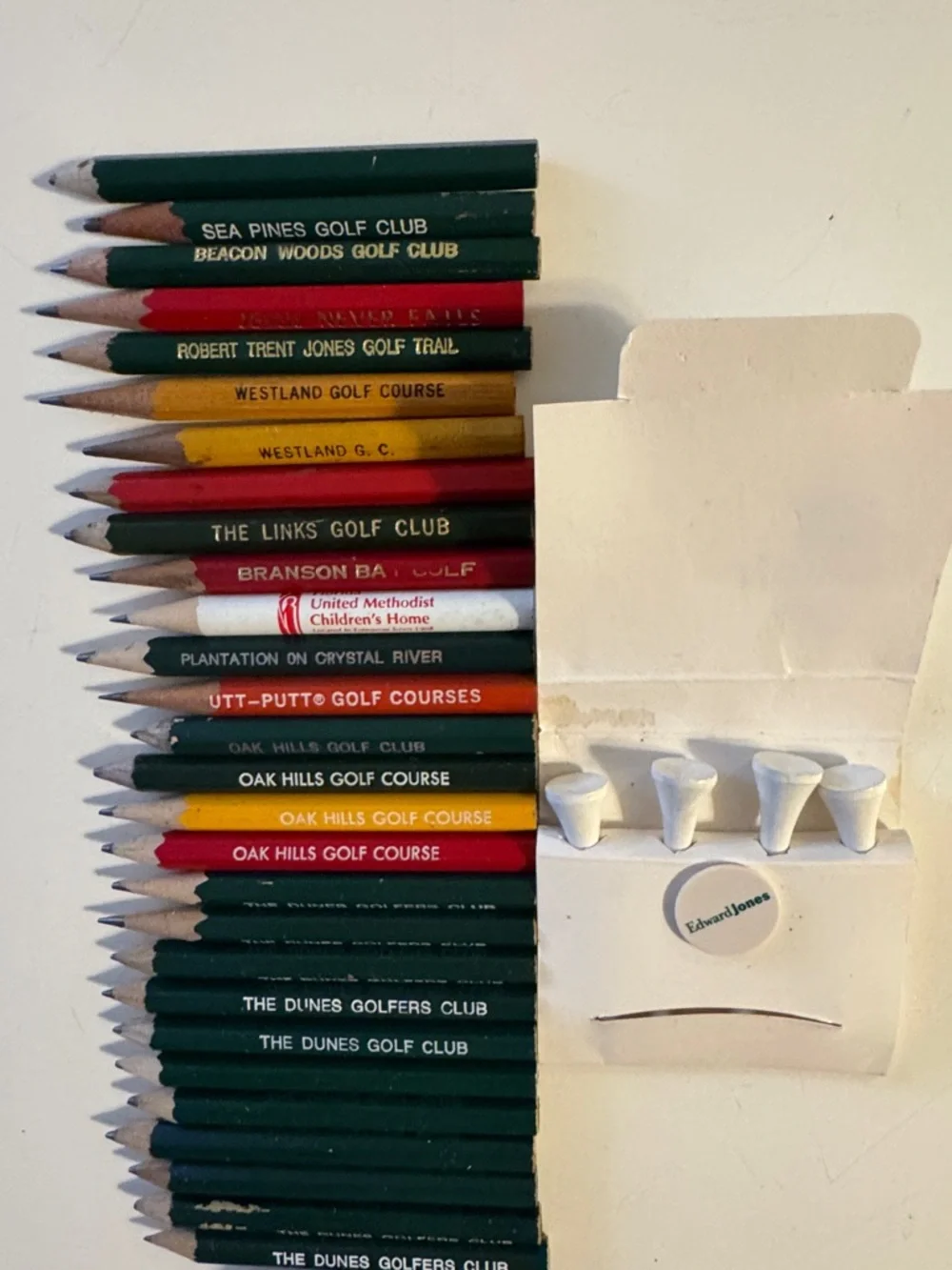28 Assorted Multicolor Golf Pencils Edward Jones Book Tees